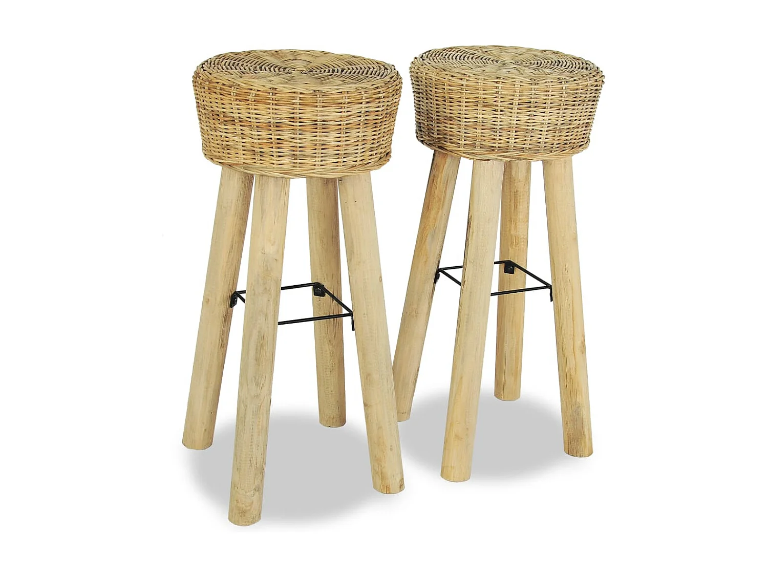 Bancos de bar 2 pcs vime genuíno