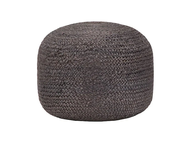 Handgefertigter Sitzpuff Dunkelgrau 45 x 30 cm Jute