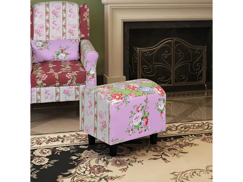 Pouf capitonné PATCHWORK style de pastoralisme