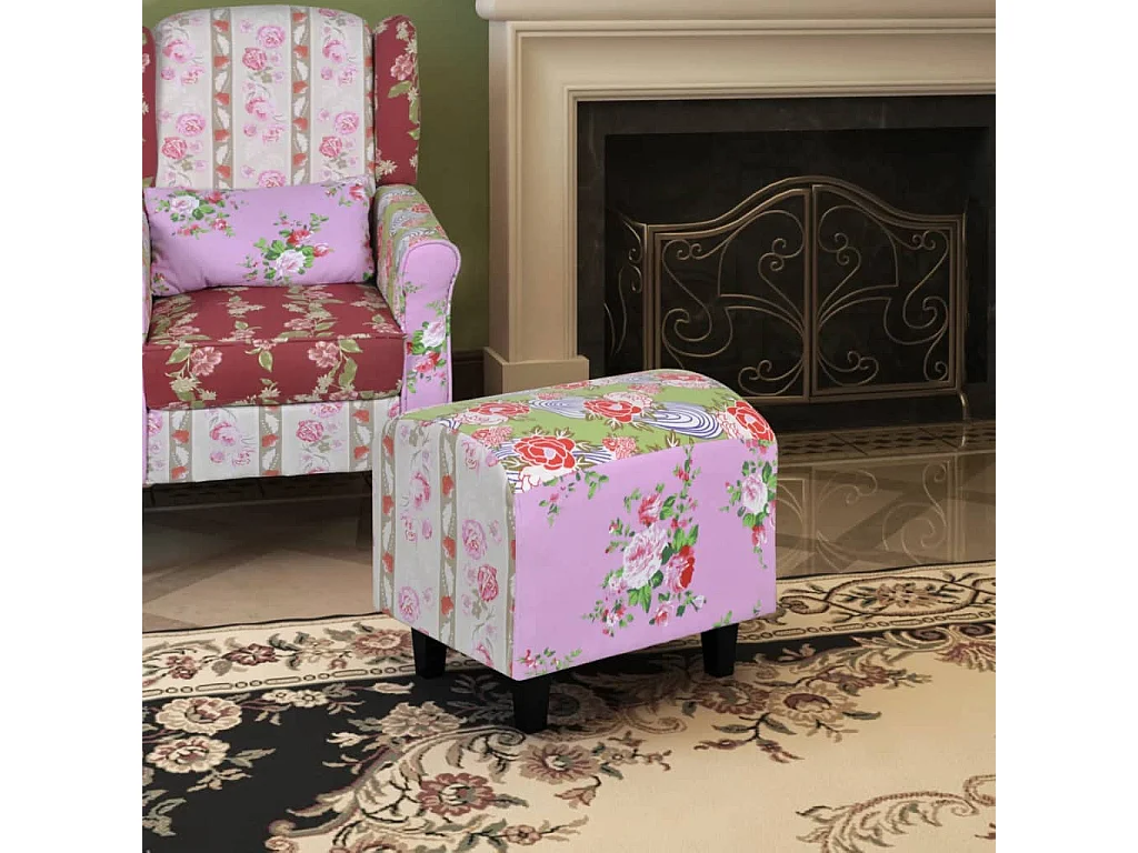 Pouf capitonné PATCHWORK style de pastoralisme