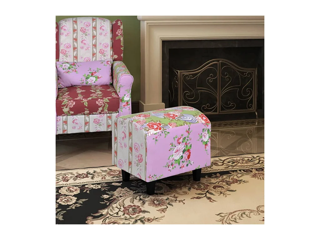 Pouf capitonné PATCHWORK style de pastoralisme