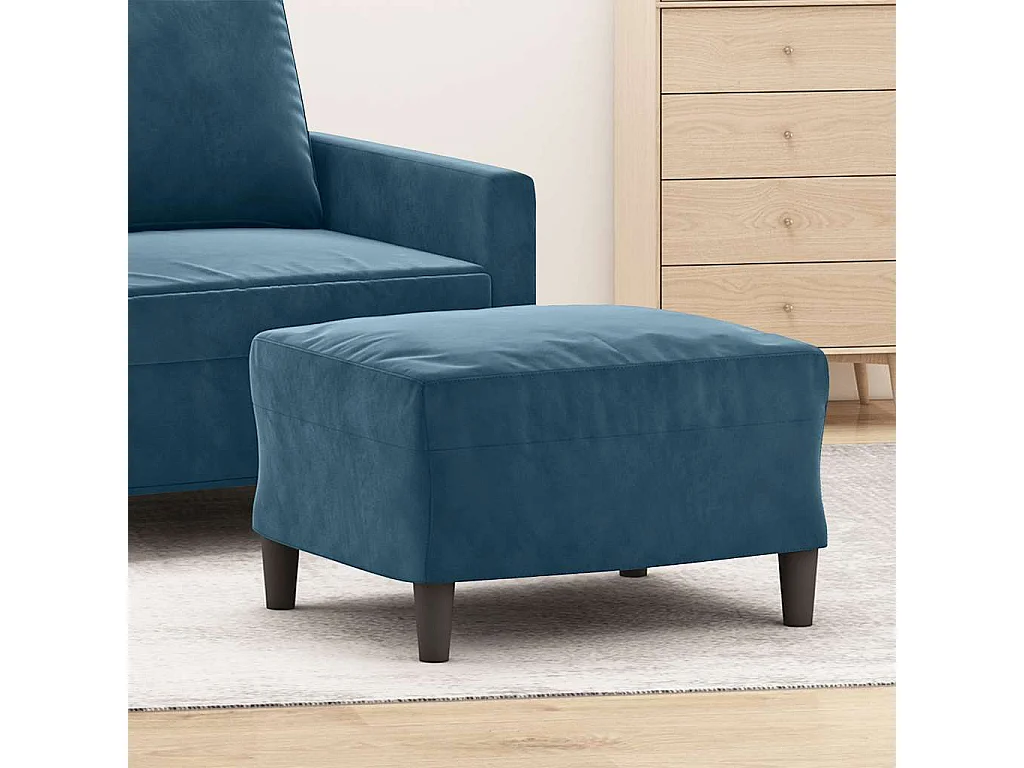 Repose-pied Bleu 60x50x41 cm Velours
