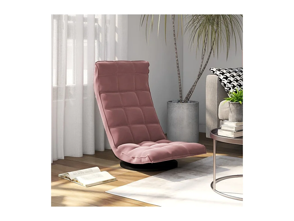 Chaise de sol pivotante Rose Velours