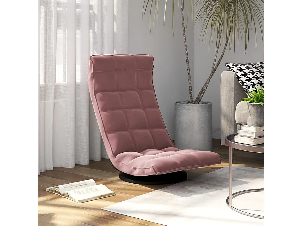 Chaise de sol pivotante Rose Velours