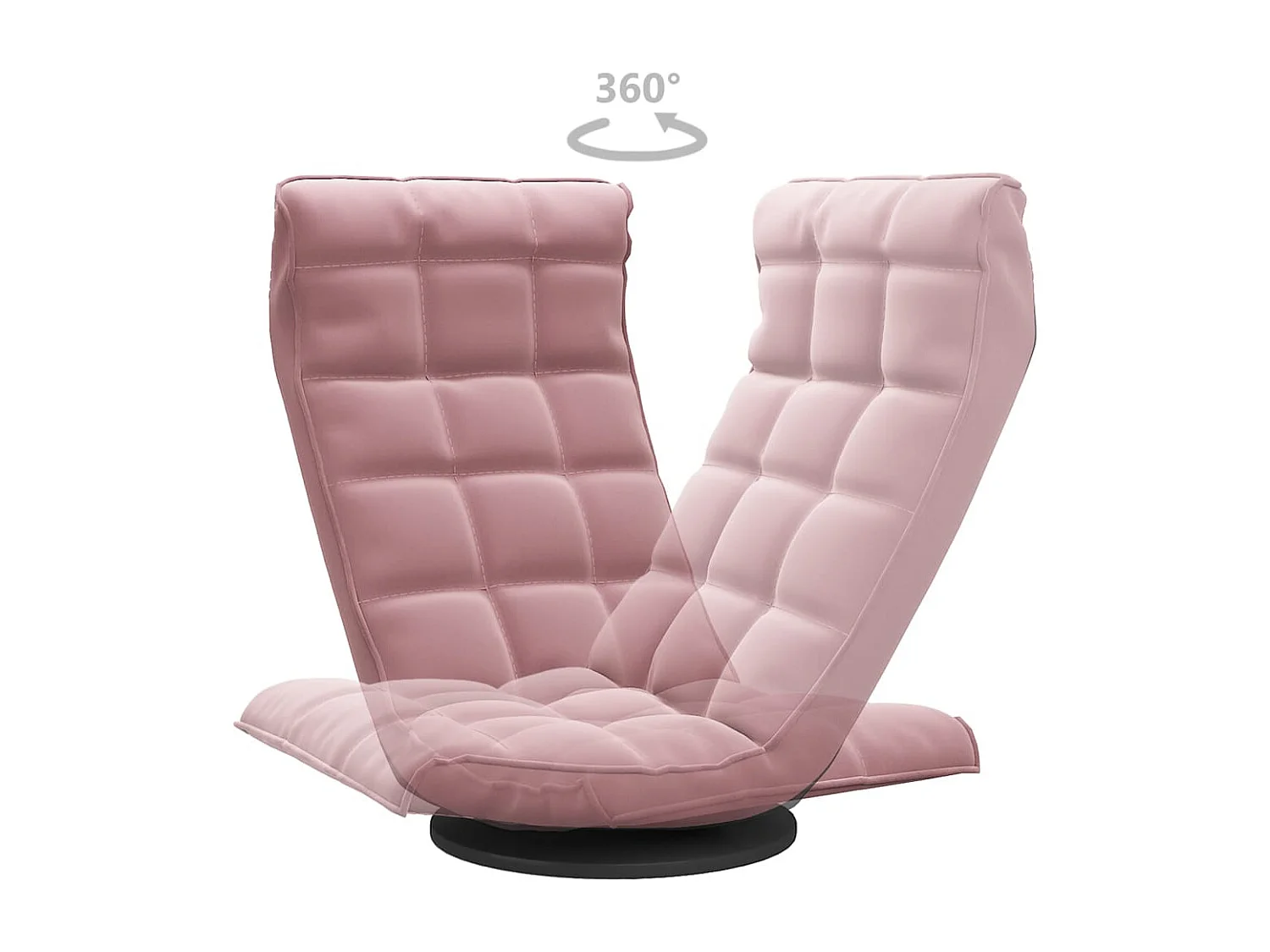 Chaise de sol pivotante Rose Velours