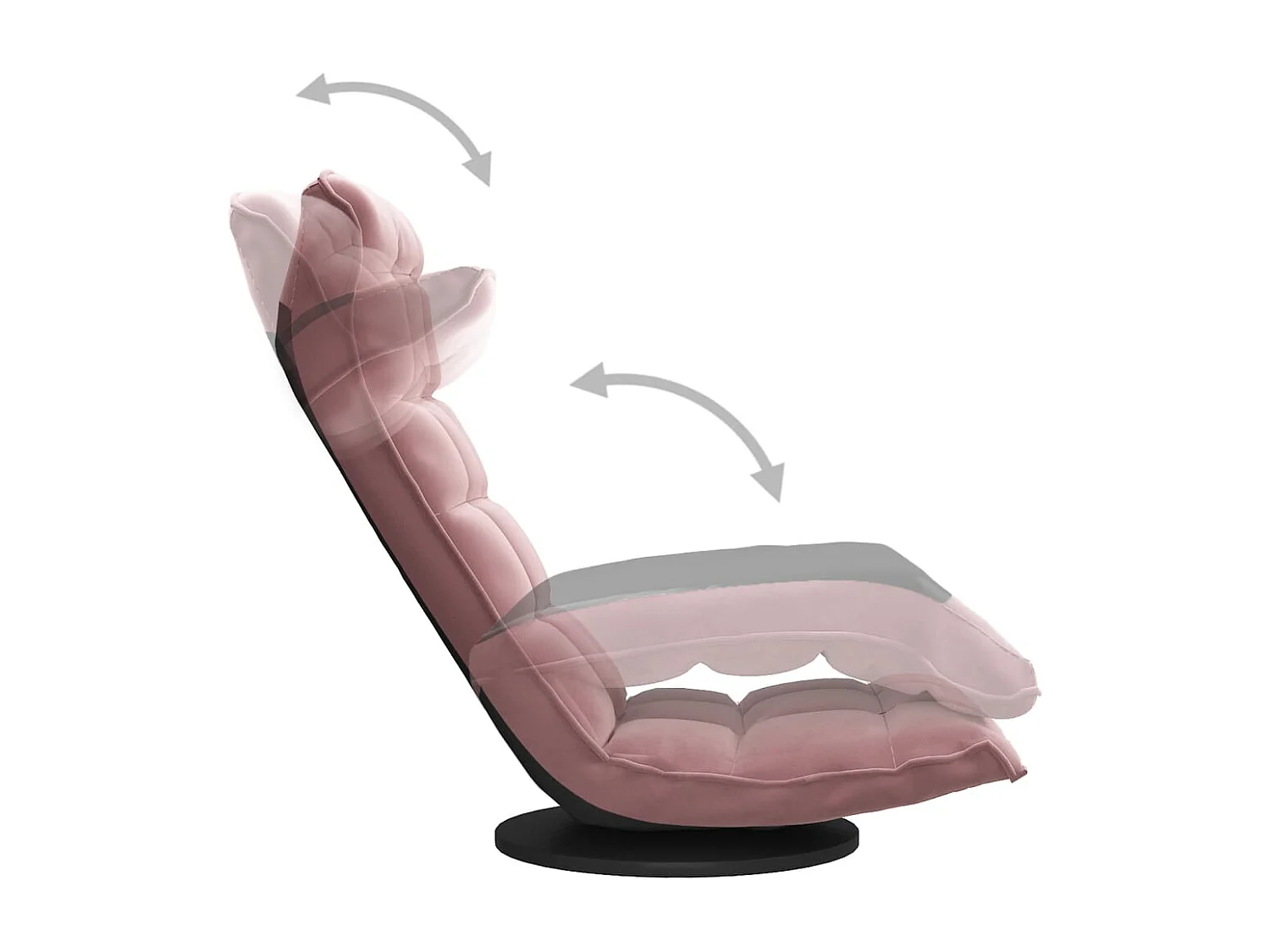 Chaise de sol pivotante Rose Velours