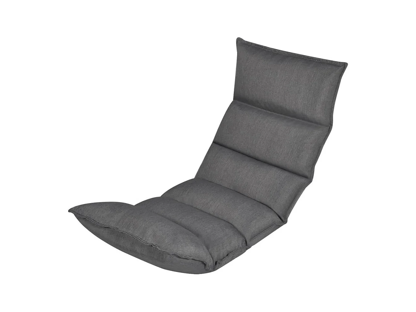 Chaise longue pliable de sol Gris Tissu