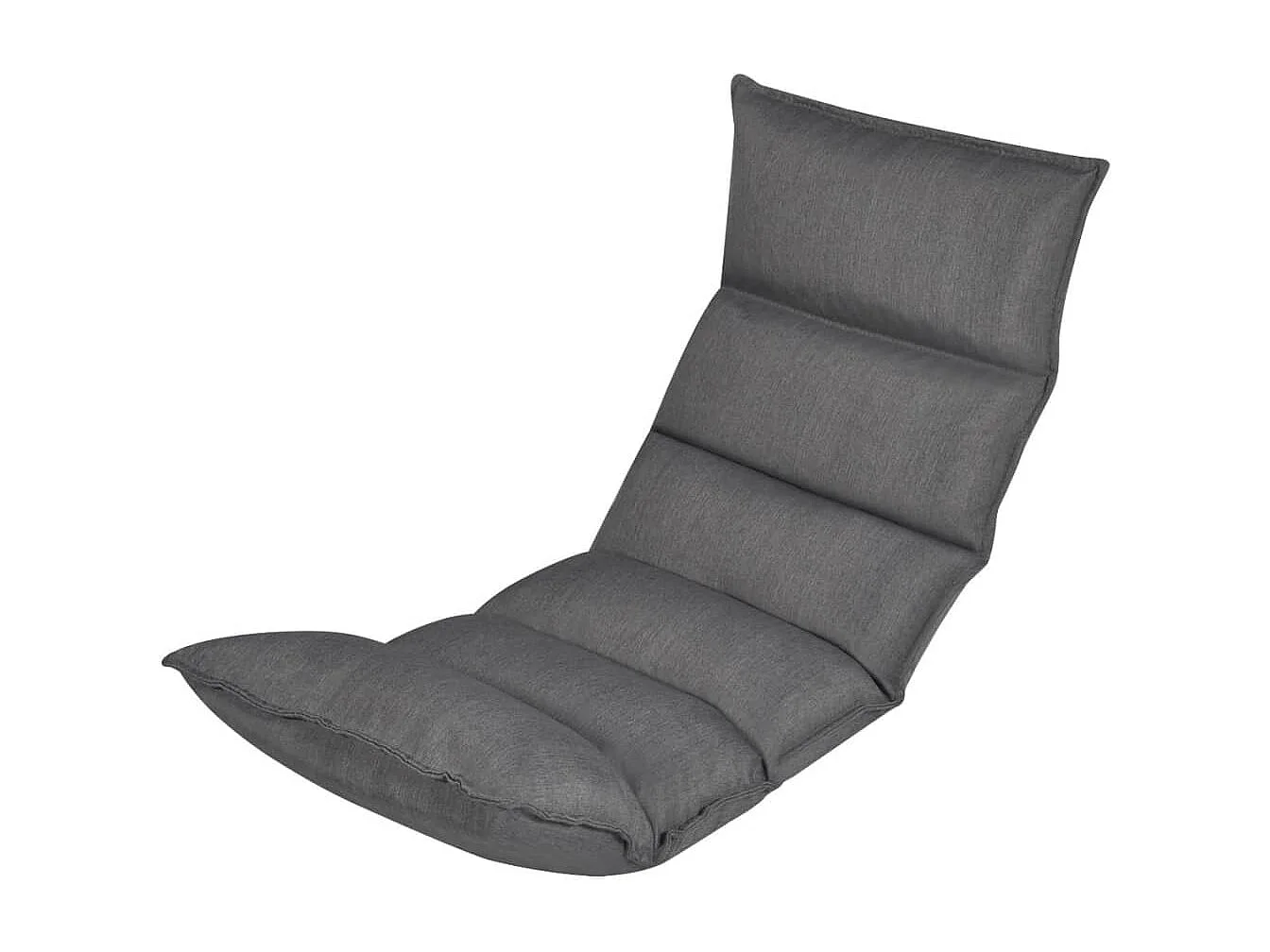 Chaise longue pliable de sol Gris Tissu