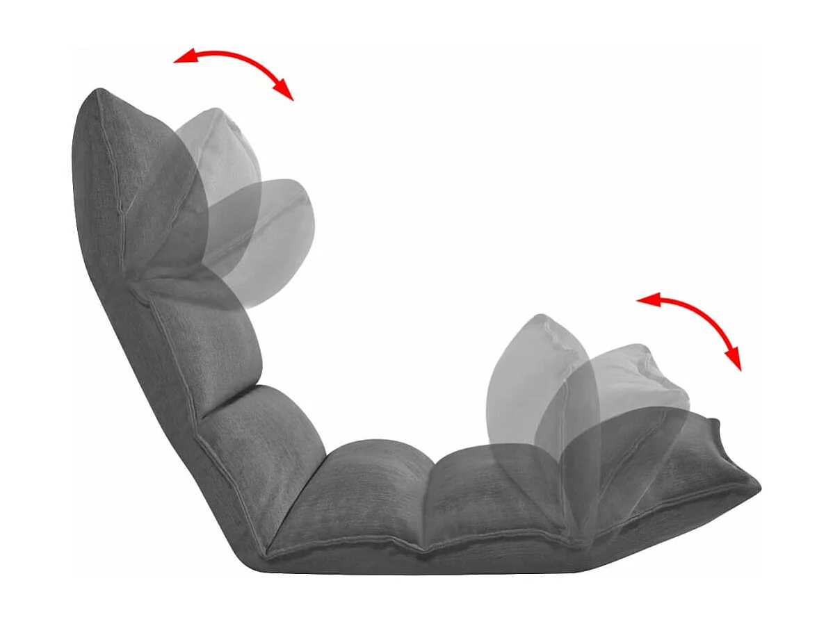 Chaise longue pliable de sol Gris Tissu