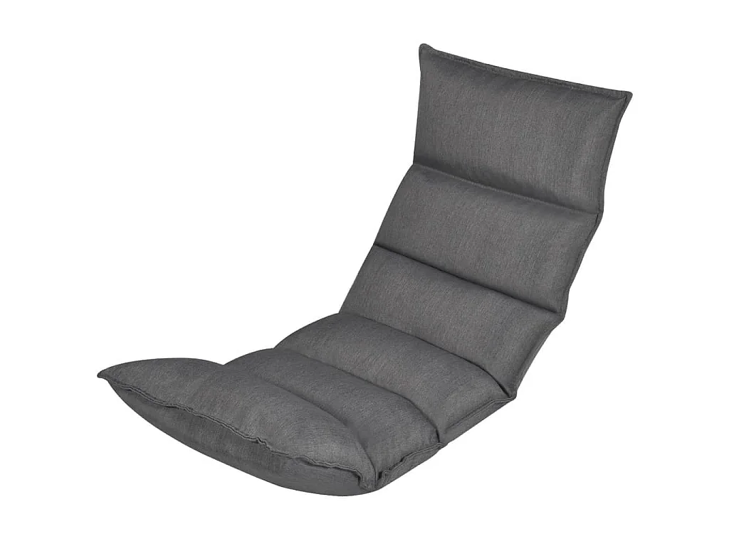Chaise longue pliable de sol Gris Tissu