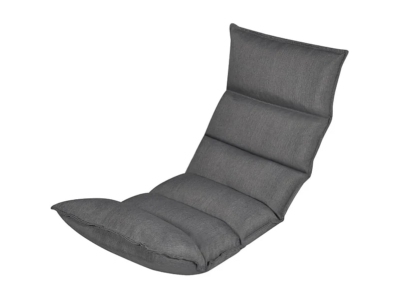 Chaise longue pliable de sol Gris Tissu
