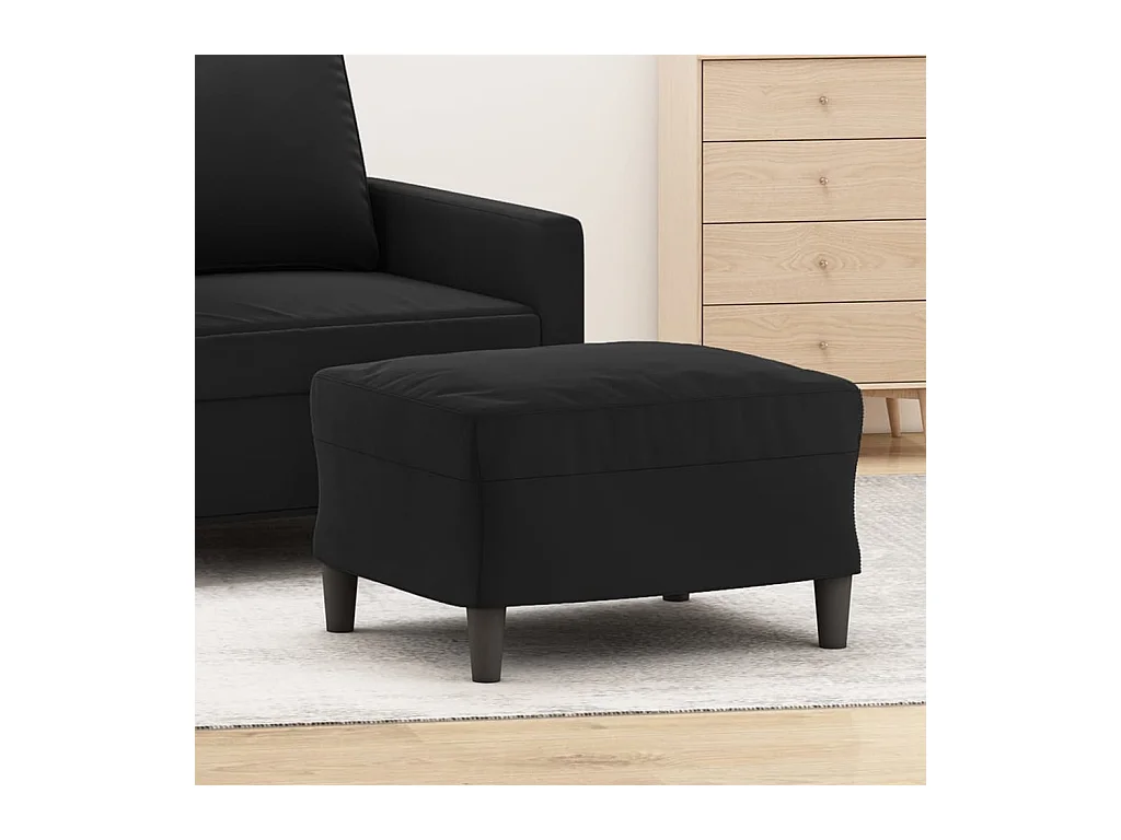 Repose-pied Noir 60x50x41 cm Velours