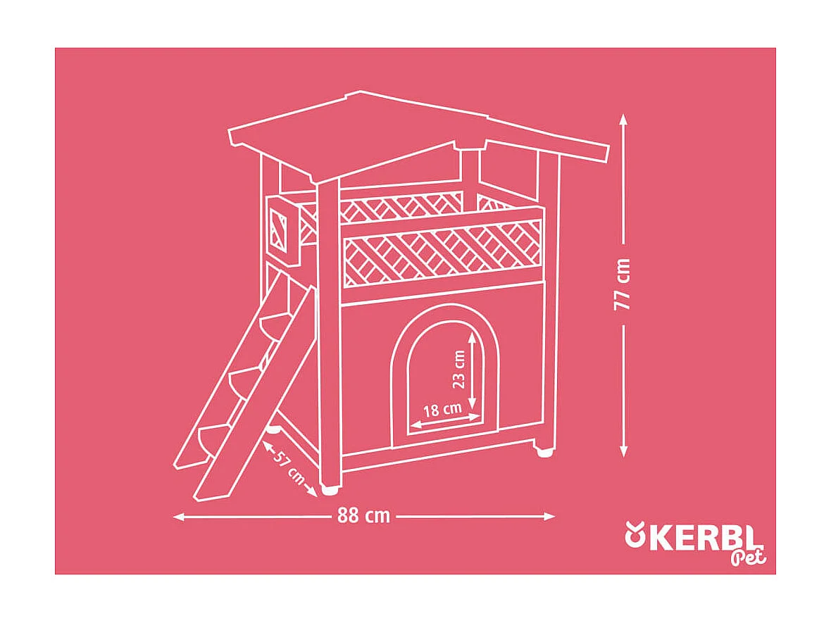 Casetta per Gatti Tyrol Alpin 88x57x77 cm Marrone Chiaro