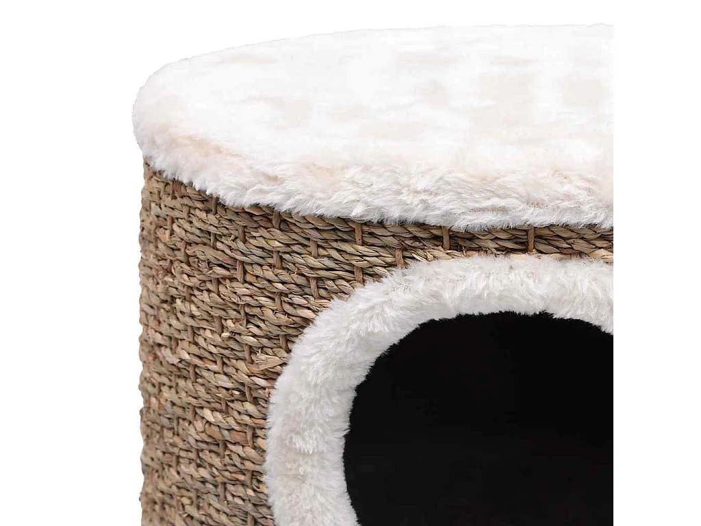 Kattenhuis met houten poten 41 cm zeegras
