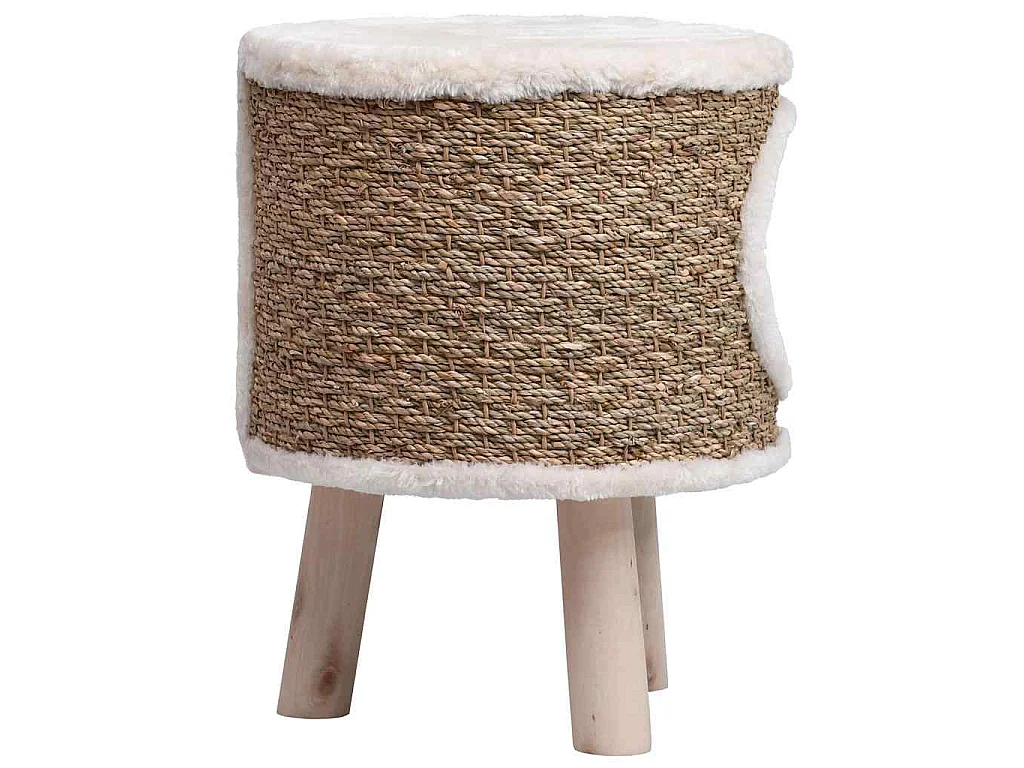 Kattenhuis met houten poten 41 cm zeegras