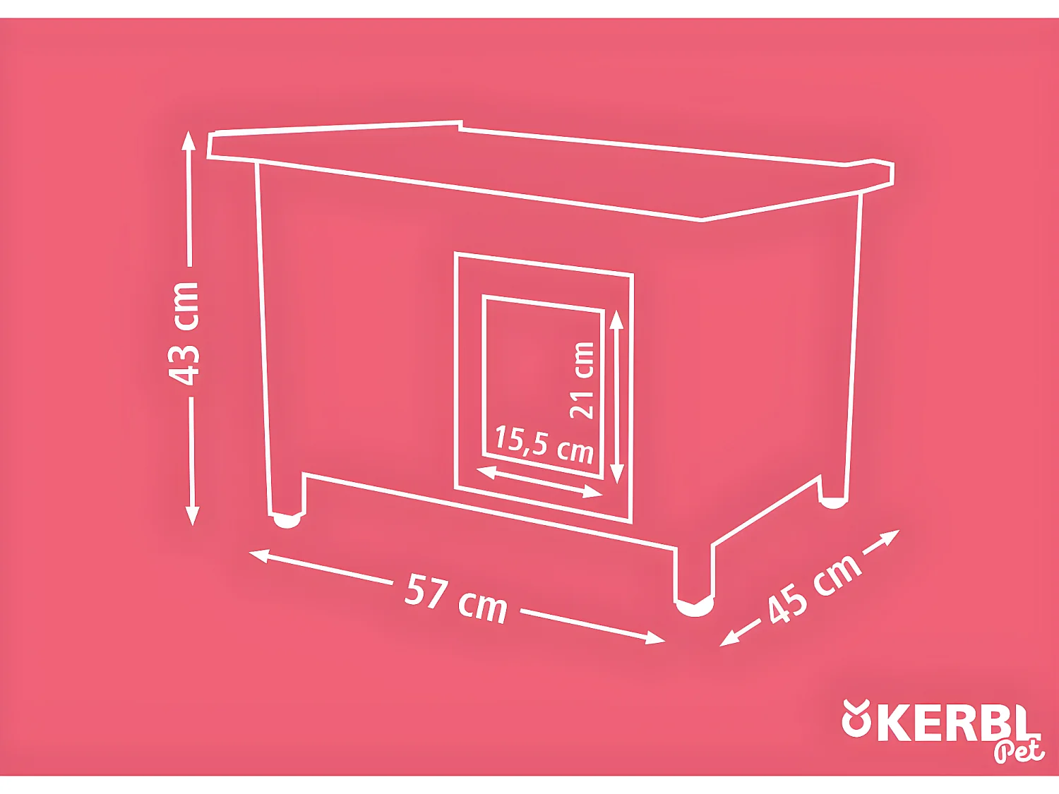 Katzenhaus Rustica 57x45x43 cm Braun und Grün