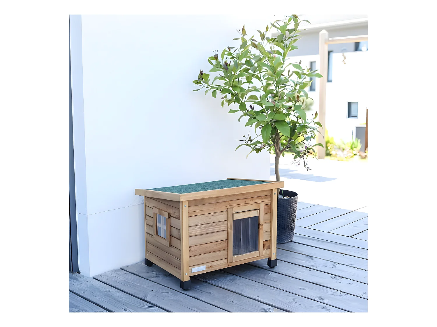 Maison pour chats Rustica 57x45x43 cm Marron et vert
