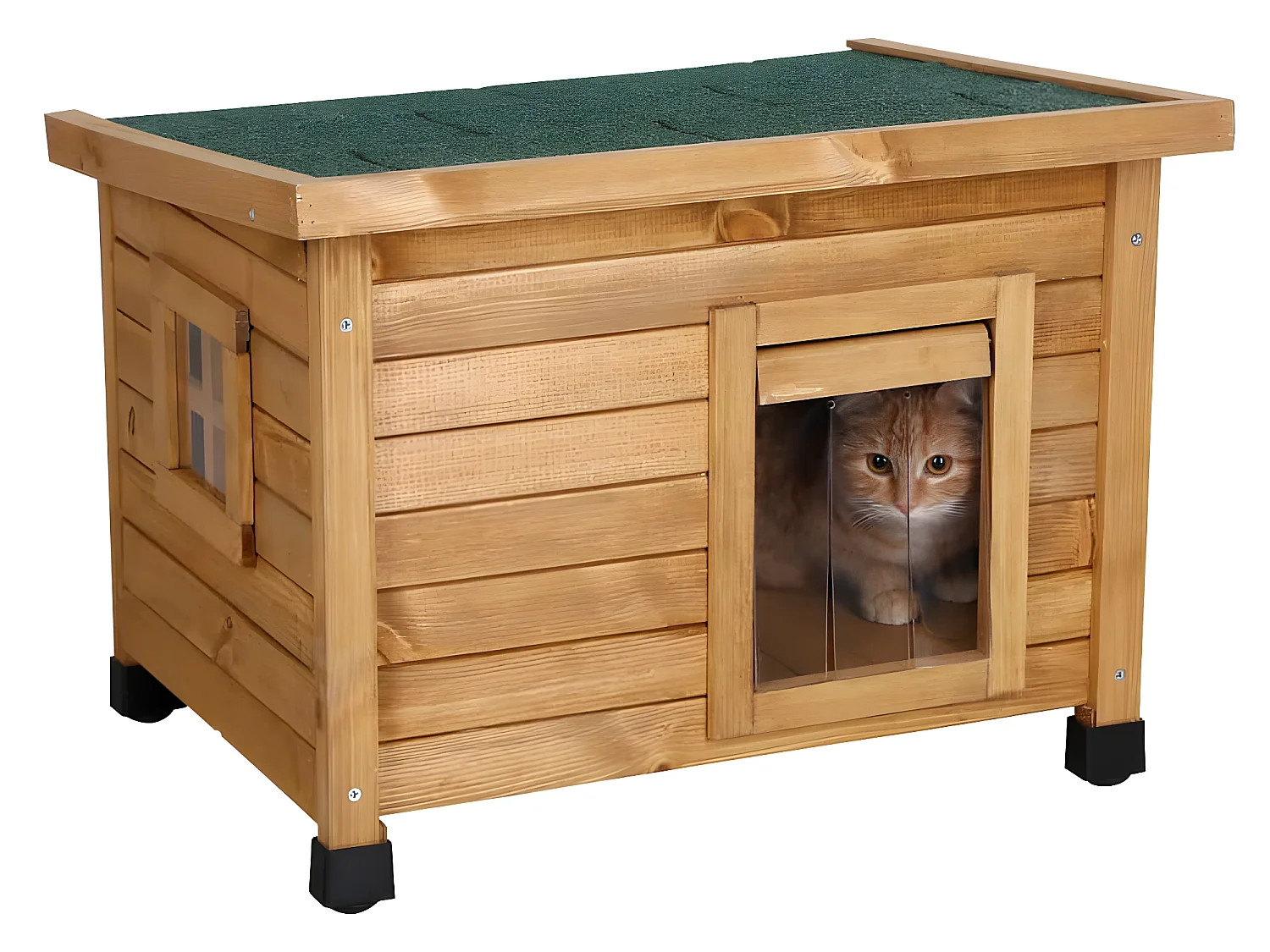Maison pour chats Rustica 57x45x43 cm Marron et vert