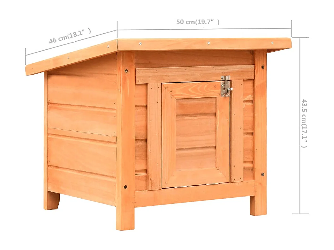 Casa para gatos pinho e abeto maciços 50x46x43,5 cm