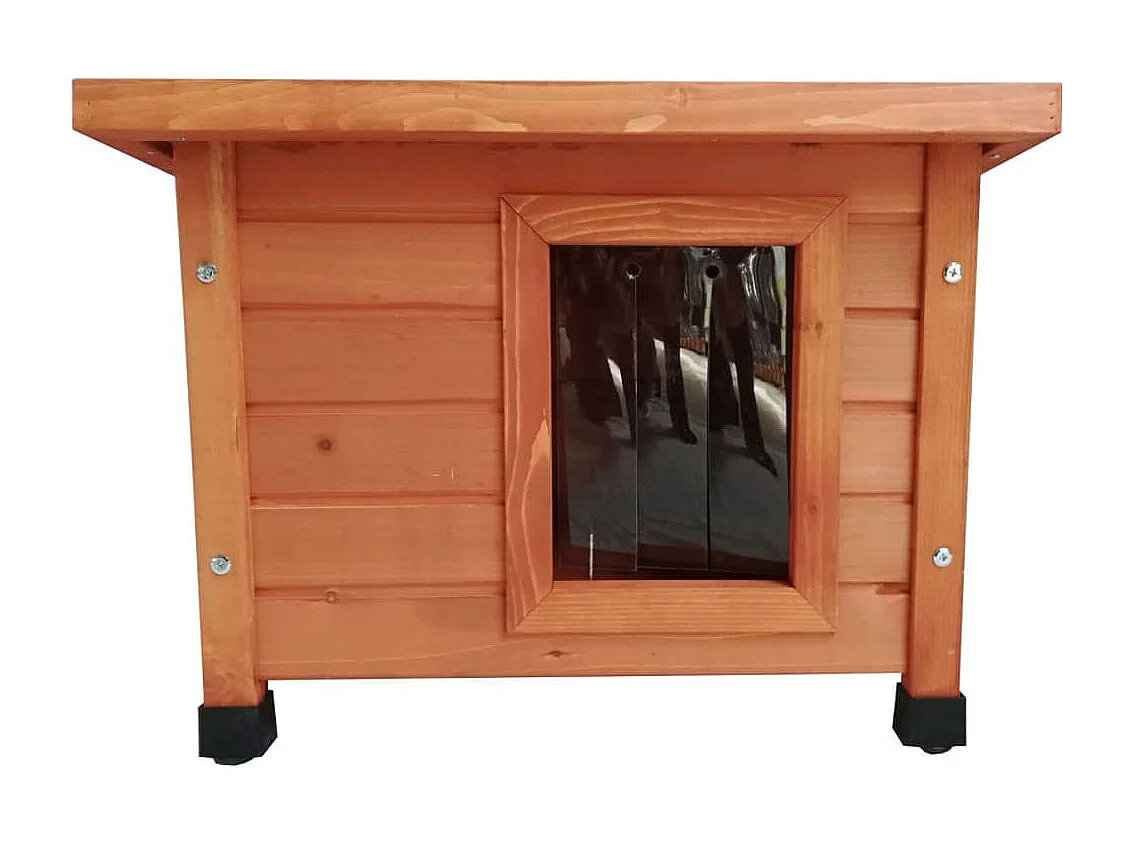 Cuccia per Gatti da Esterno 57x45x43 cm in Legno Marrone