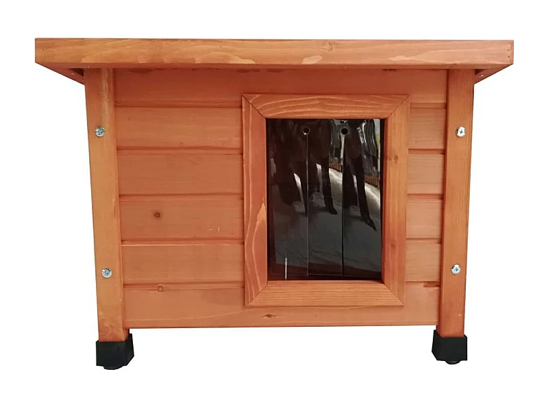 Kattenhok voor buiten 57x45x43 cm hout bruin