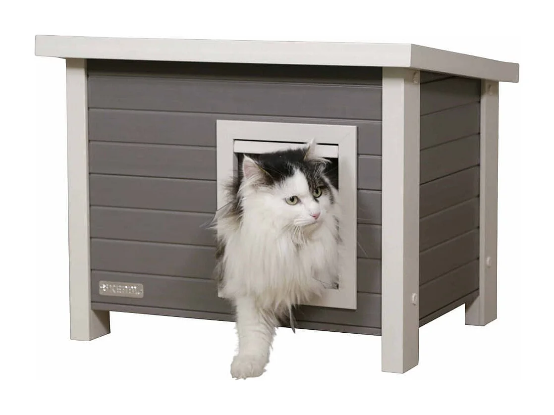 Kattenhuis Eli ECO 57x45x43 cm grijs en wit