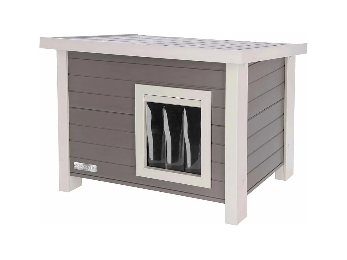 Casa para gatos ECO Eli 57x45x43 cm cinzento e branco
