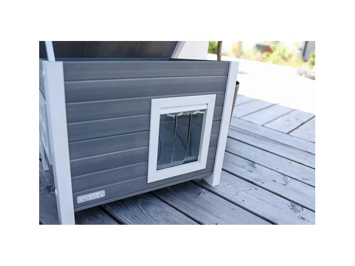Casa para gatos ECO Eli 57x45x43 cm cinzento e branco