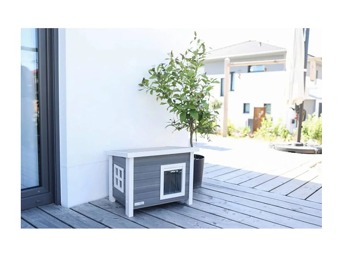 Maison pour chats Eli 57 x 45 x 43 cm Gris et blanc