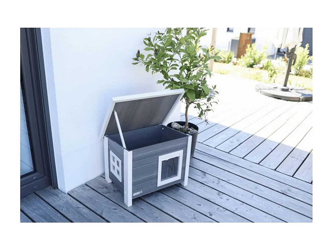 Maison pour chats Eli 57 x 45 x 43 cm Gris et blanc