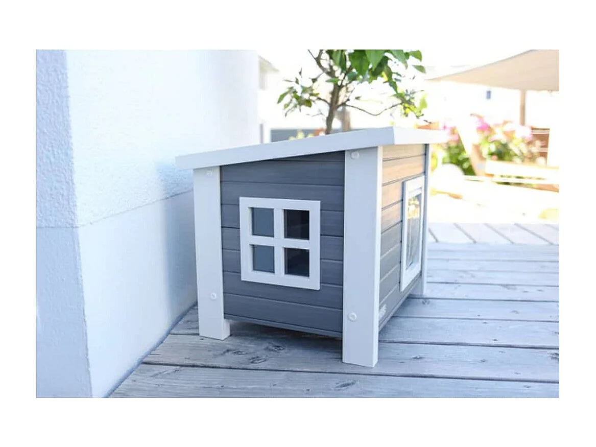 Maison pour chats Eli 57 x 45 x 43 cm Gris et blanc
