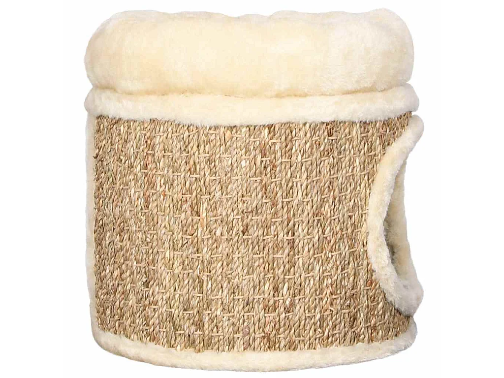 Katzenhaus mit Luxuriösem Katzenbett 33 cm Seegras