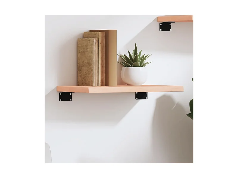 Wandregal 40x20x2 cm Massivholz Eiche Unbehandelt