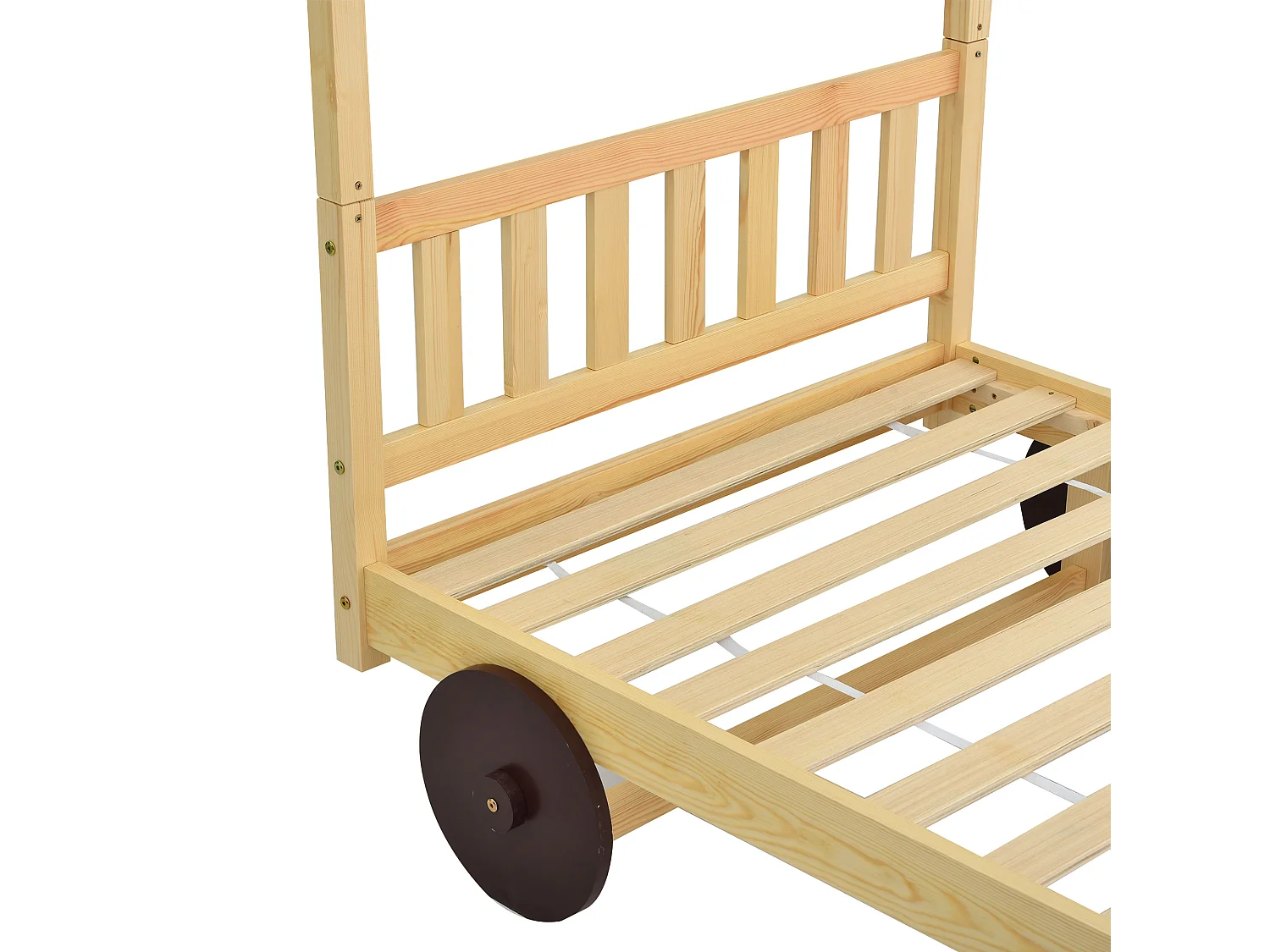 Lit cabane 90x200 cm Lit d'auto lit d'enfant - naturel - Sweiko