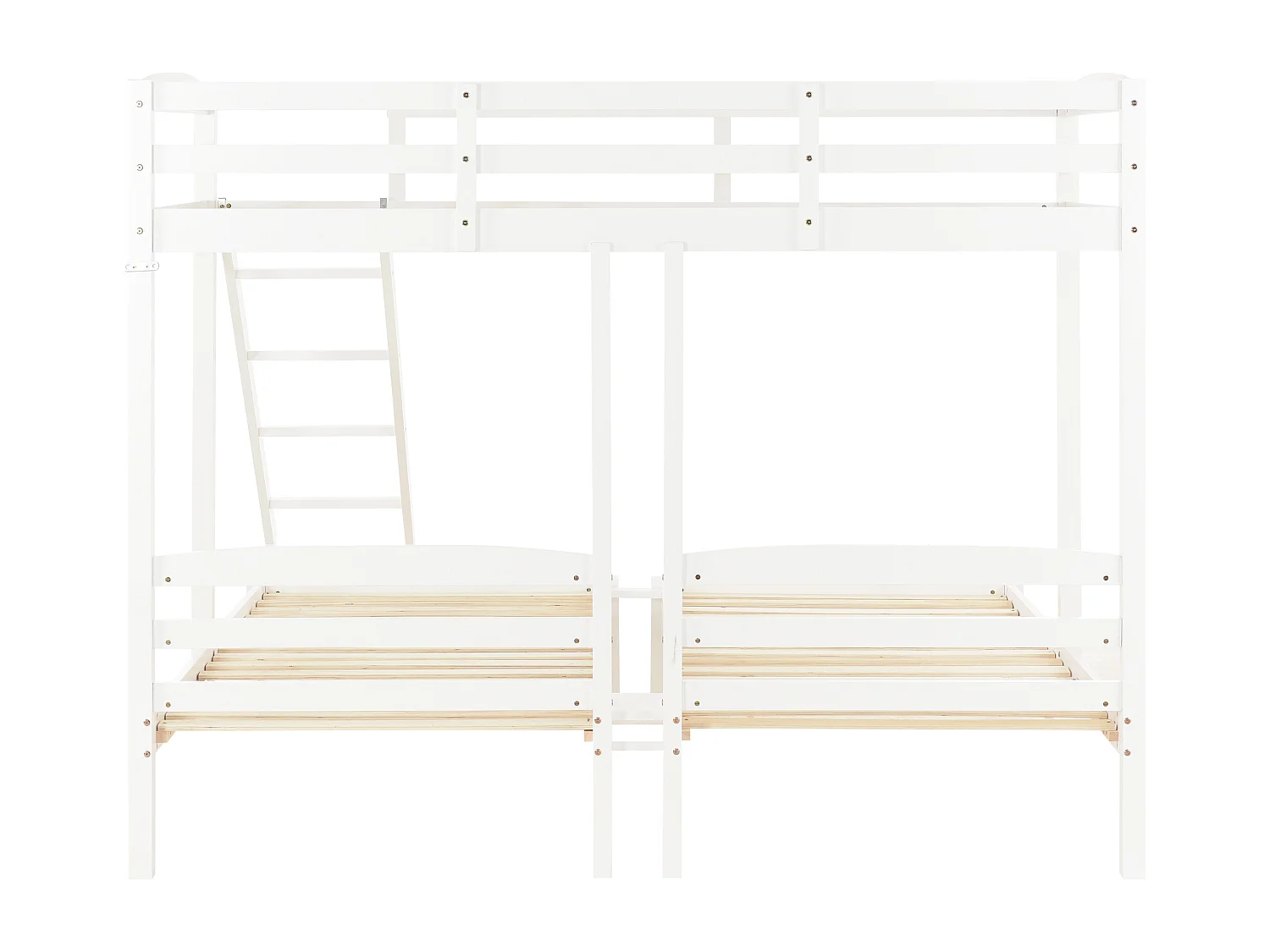 Lit cabane - Lit superposé triple blanc 90x200 cm - Sweiko