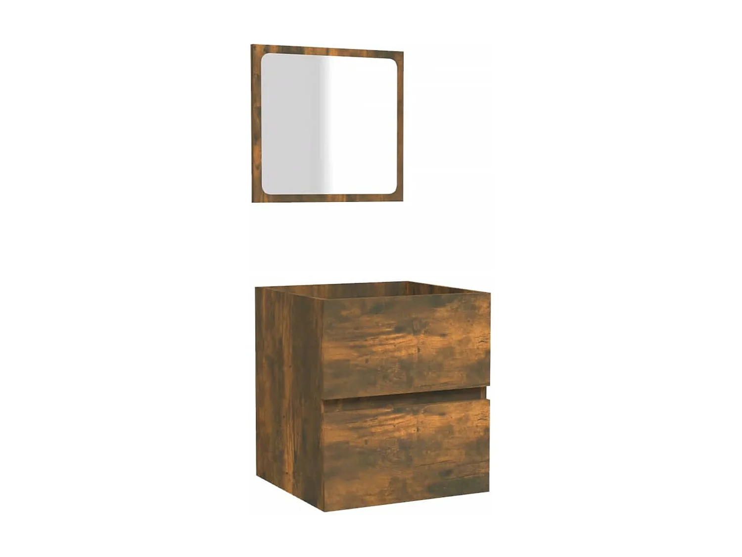 Armoire de bain avec miroir Chêne fumé Bois d'ingénierie