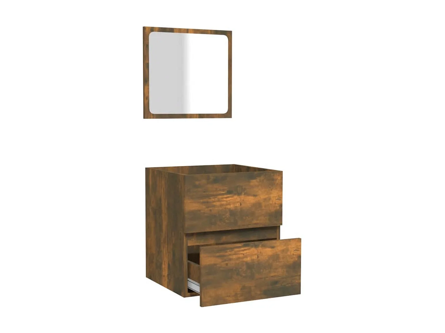 Armoire de bain avec miroir Chêne fumé Bois d'ingénierie