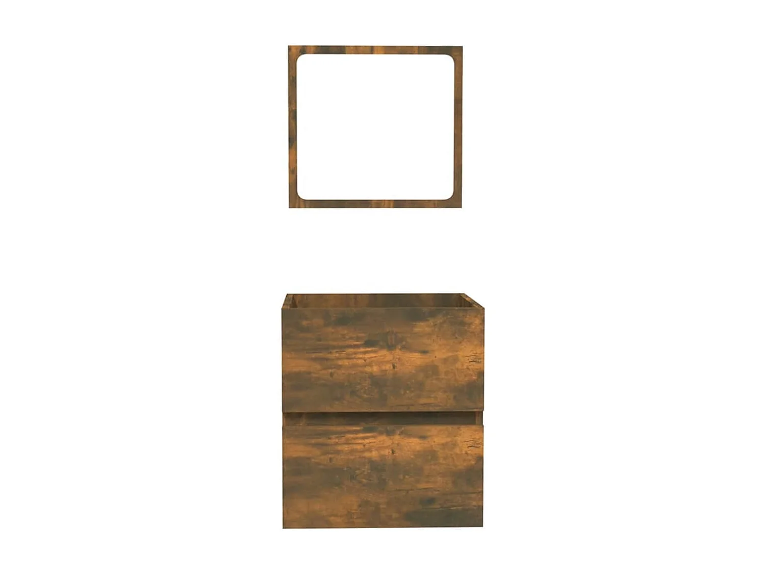 Armoire de bain avec miroir Chêne fumé Bois d'ingénierie
