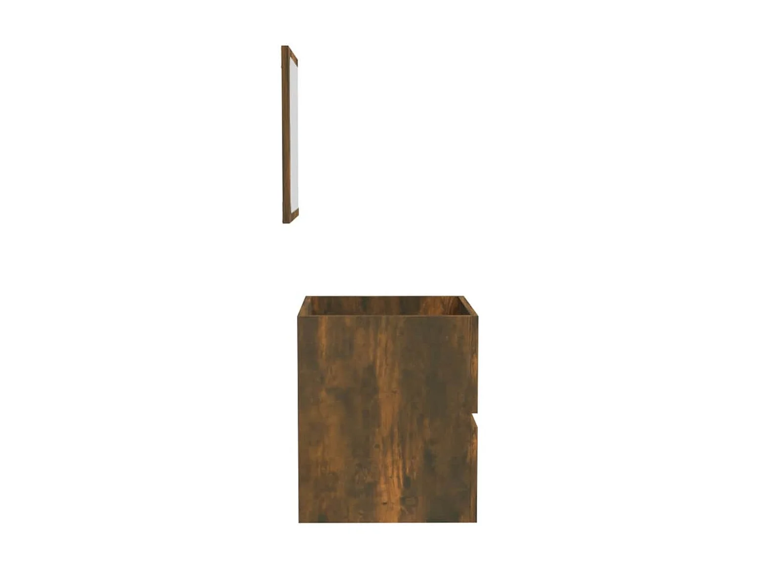 Armoire de bain avec miroir Chêne fumé Bois d'ingénierie
