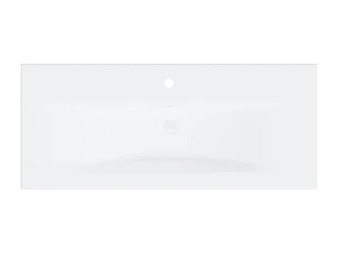 Badkamermeubelset bewerkt hout hoogglans wit