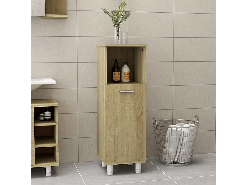 Badezimmerschrank Sonoma-Eiche 30x30x95 cm Holzwerkstoff