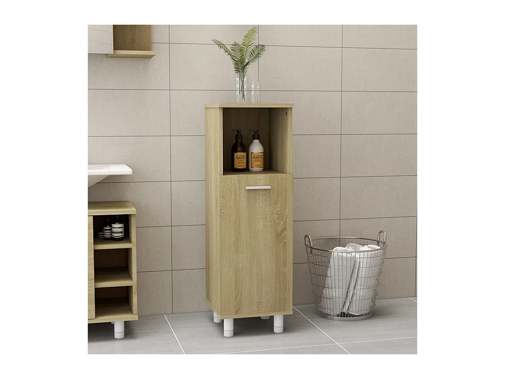 Armoire de salle de bain Chêne sonoma Bois d'ingénierie