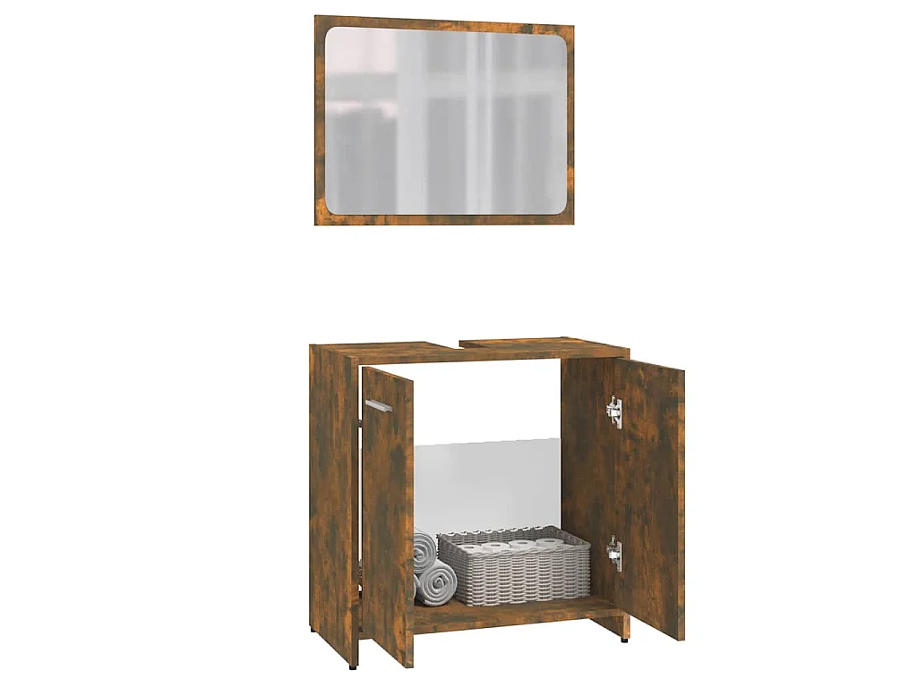 Meubles de salle de bain Chêne fumé Bois d'ingénierie