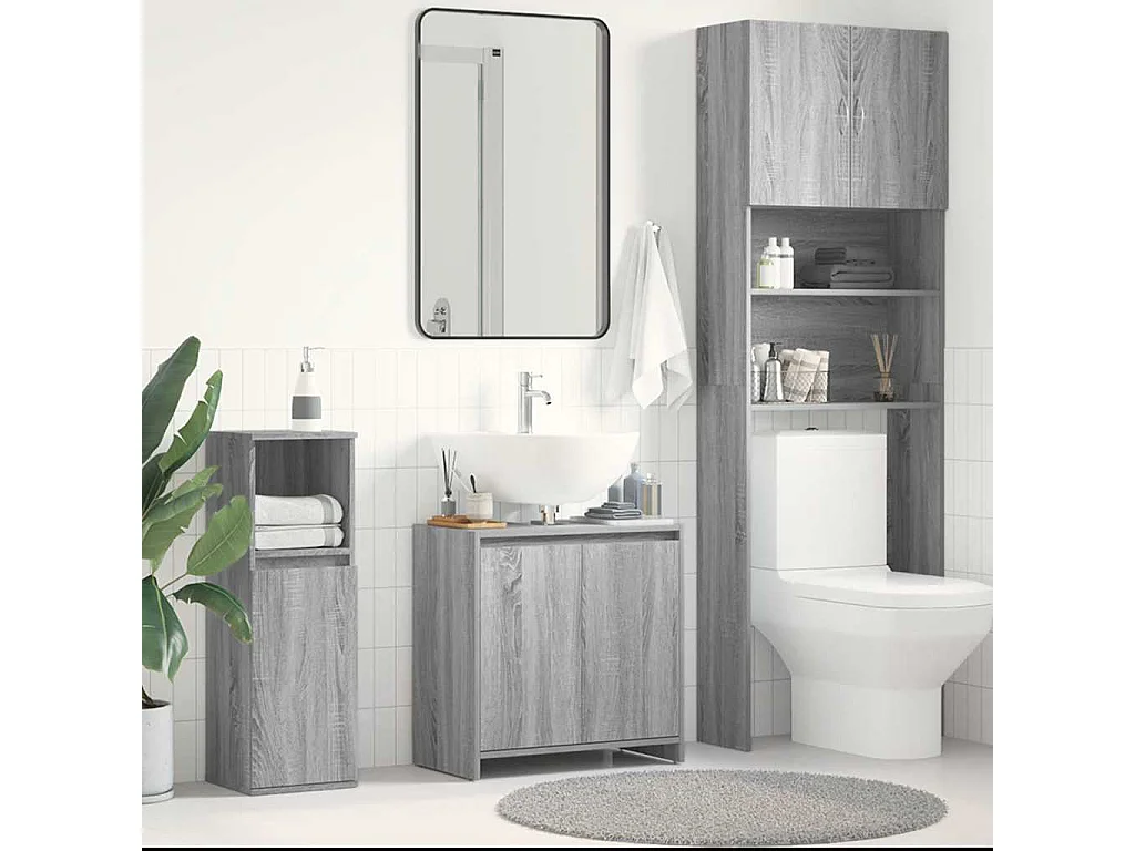 Armoire de bain Sonoma gris 60x33x61 cm Bois d'ingénierie