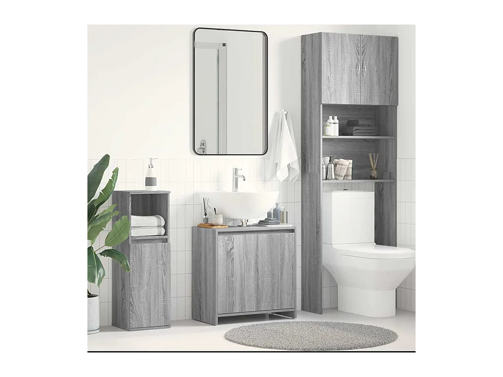 Armoire de bain Sonoma gris 60x33x61 cm Bois d'ingénierie