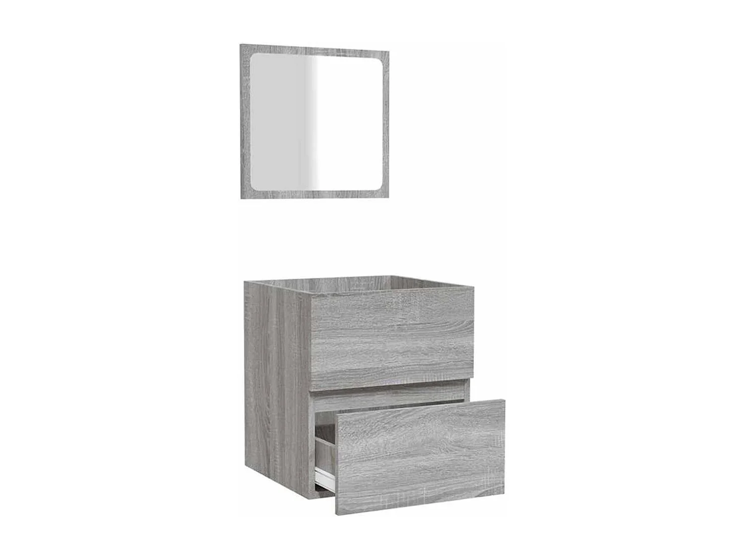 Badschrank mit Spiegel Grau Sonoma Holzwerkstoff