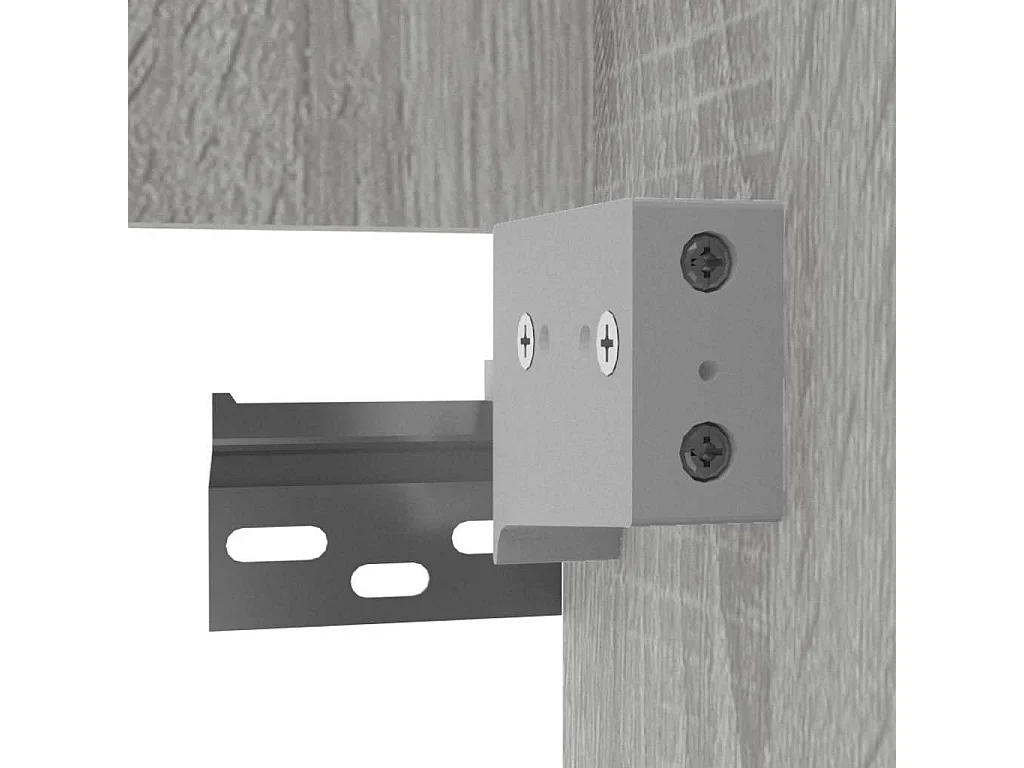 Badschrank mit Spiegel Grau Sonoma Holzwerkstoff