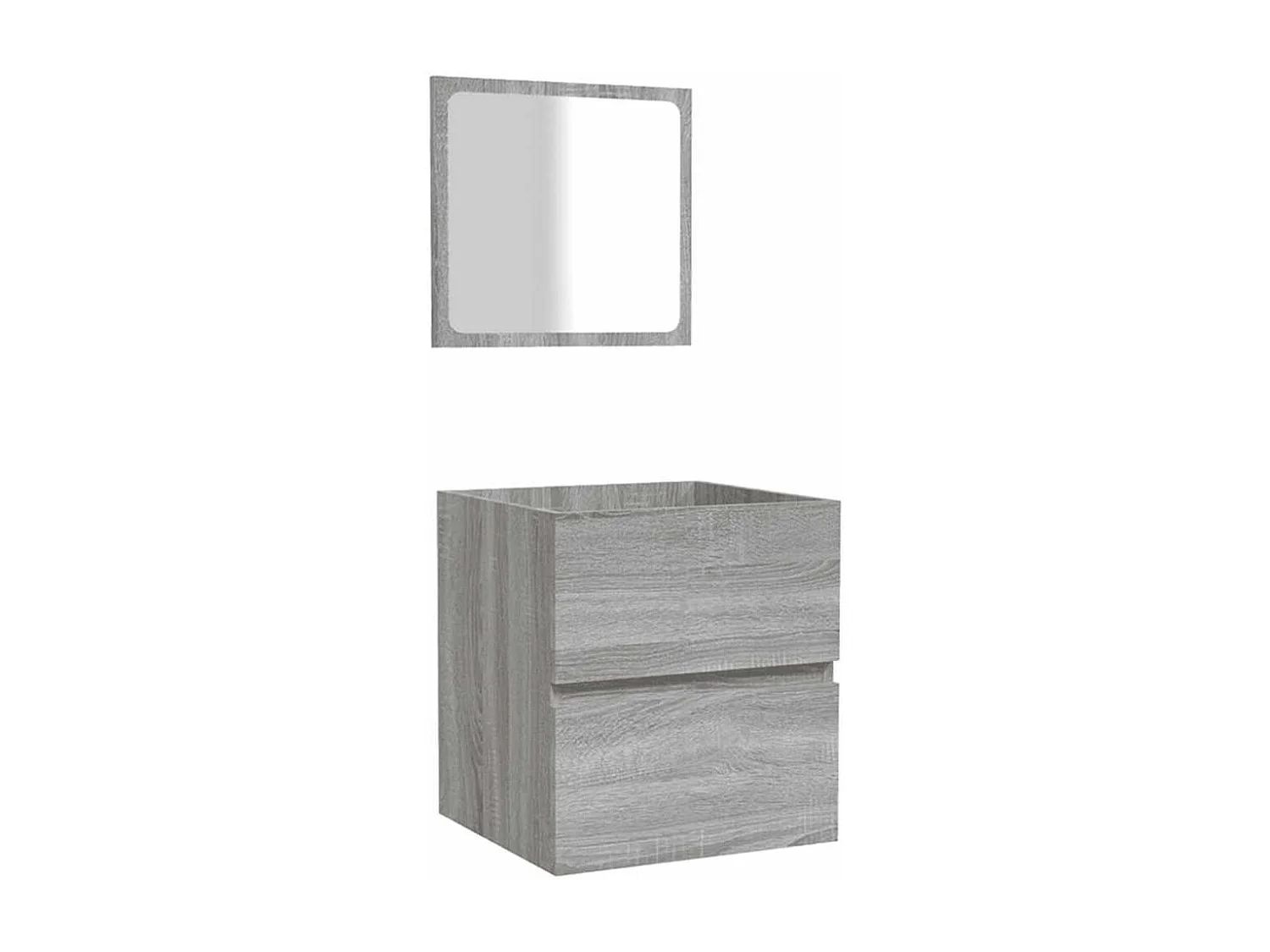 Armoire de bain et miroir Sonoma gris Bois d'ingénierie