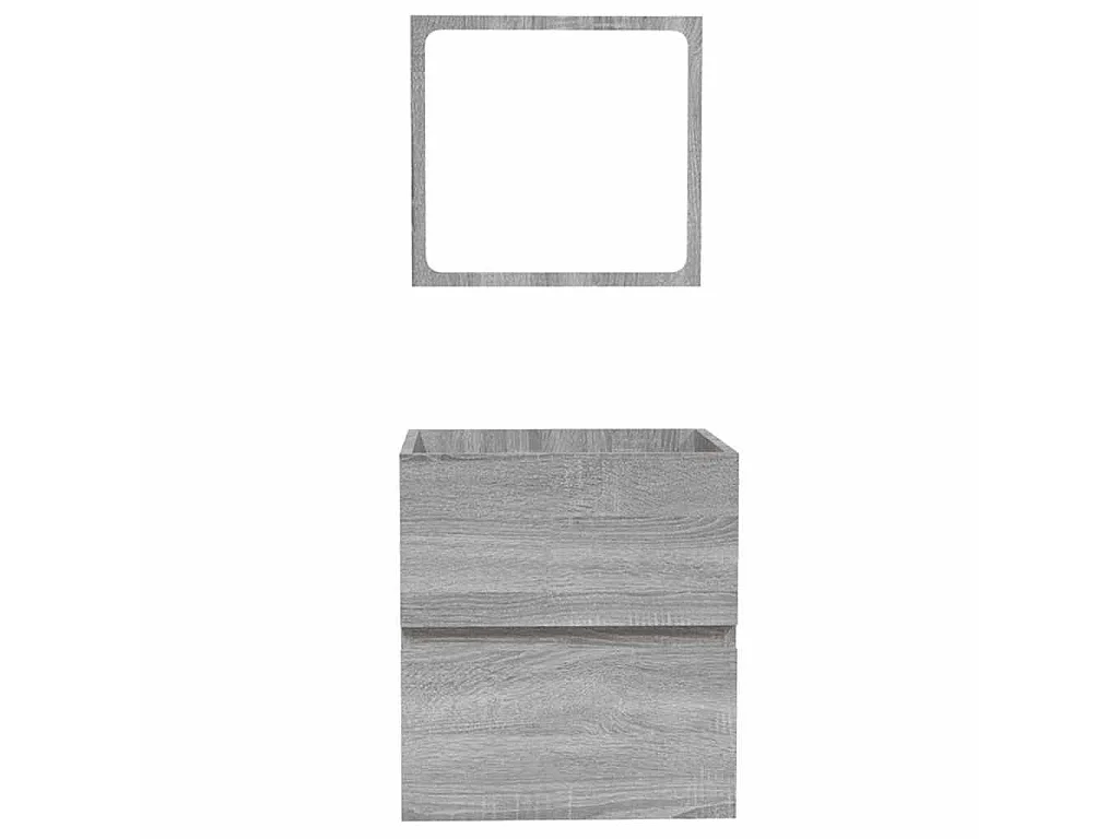 Armoire de bain et miroir Sonoma gris Bois d'ingénierie
