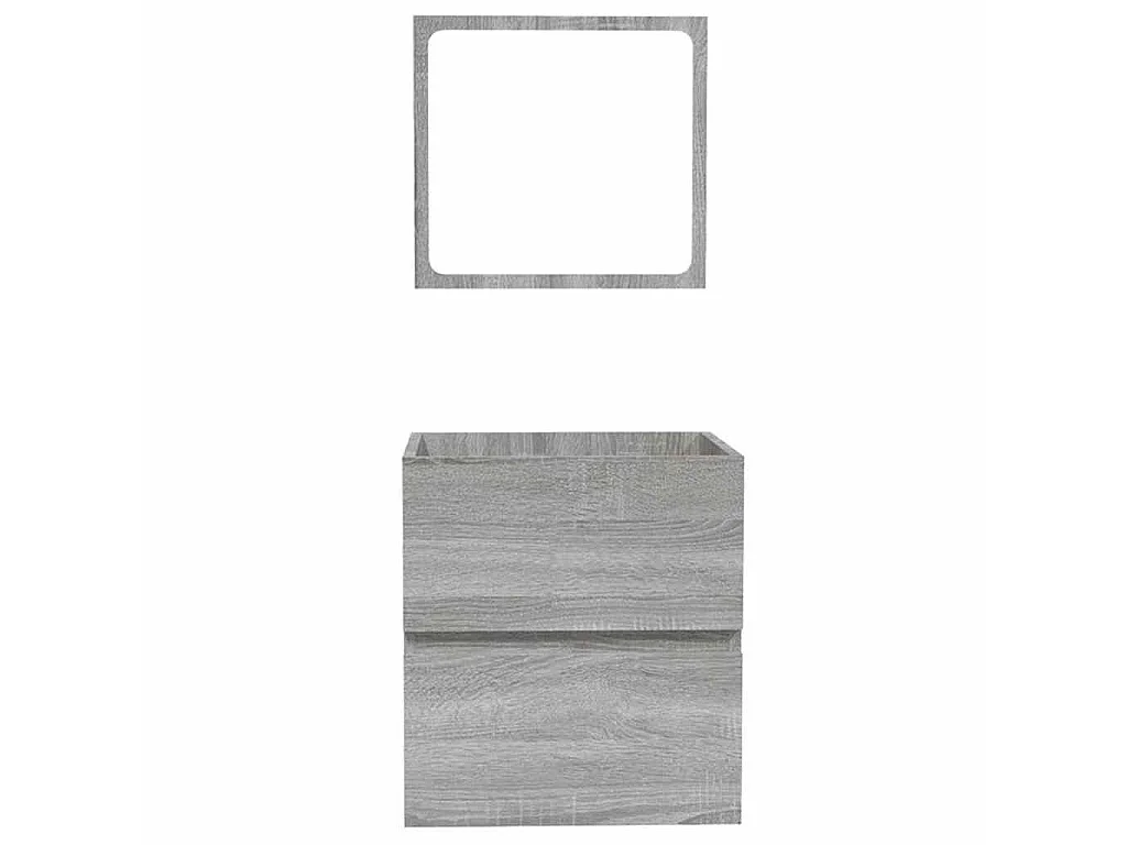 Armoire de bain et miroir Sonoma gris Bois d'ingénierie